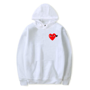 CDG 2 Hearts white Hoodie