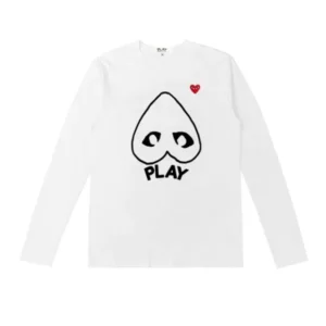 cdg man woman long sleeved white t shirt