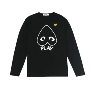 cdg man yellow heart logo sweatshirt