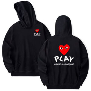 CDG Play Double Side Printed black Hoodie