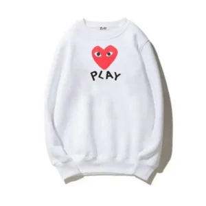 cdg double side printed white sweatshirt