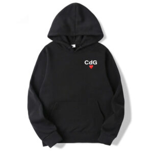 CDG Play Heart NEW X Printed black Hoodie