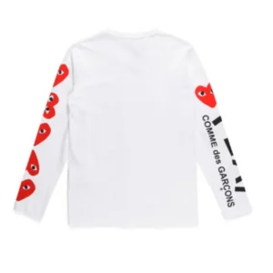 cdg play white long sleeve