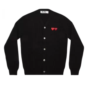 PLAY MENS CARDIGAN WITH DOUBLE EMBLEMS BLACK